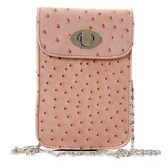 Funda Celular Cuero Grabado Avestruz Nude | Modelo Antonella
