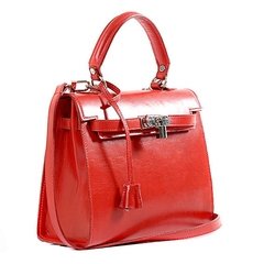 Cartera de Cuero Liso Rojo | Modelo Lady