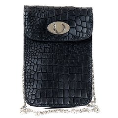 Funda Mujer Cuero Cocodrilo Crazzi Negro | Modelo Antonella