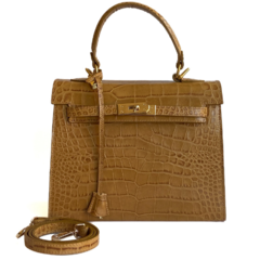 Vanesa Giardino | Cuero grabado croco Camel