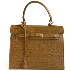 Vanesa Giardino | Cuero grabado croco Camel