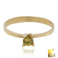 Anel Solitario Em Ouro Amarelo 18k Com Diamante Amarelo Código: 18KAOADS0014 - comprar online