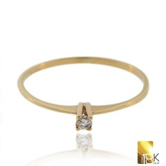 Anel solitário em ouro amarelo 18k com Diamante Código: 18KAOADS0005 - comprar online