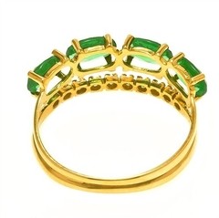 Meia Aliança Em Ouro Amarelo 18k Com Turmalinas Verdes E Diamantes Código: 18K250120000022 - comprar online