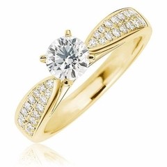 Anel Noivado Solitário Em Ouro 18k com diamante de 15 pts Código: 18K56415 - comprar online