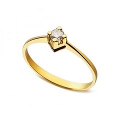 Anel Solitário em Ouro Amarelo 18K com Diamante(0,15cts). Código: 18Ksolitario9