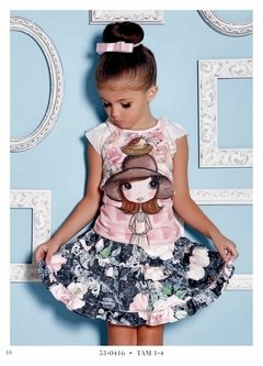 Blusa e Saia Infantil Miss Cake Doce Princesa Face 530416