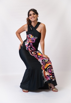 VESTIDO SANTORINI SIRENA NEGRO