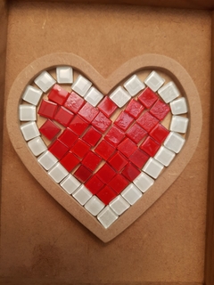 Kit Mosaico Coração vermelho