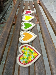 Kit Mosaico Coração verde - Mosaika Escola de Arte