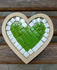Kit Mosaico Coração verde