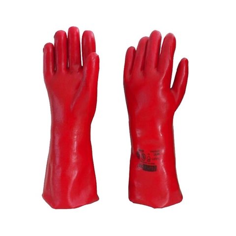 GUANTE PVC ROJO 40CM ( X 12 UN )