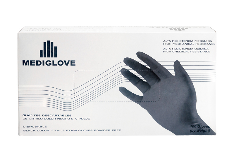GUANTE DESCARTABLE NITRILO REFORZADO NEGRO - comprar online