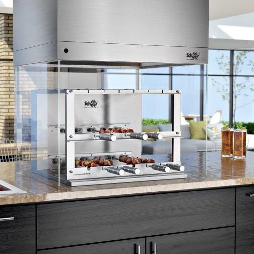 Churrasqueira Cooktop à Carvão Scheer 07 Espetos Rotativos Inox 304 ...