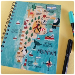 Bitácora de viajes Argentina ilustrada - MQD