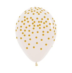 GLOBO ESTAMPADO CRISTAL CONFETTI DORADO
