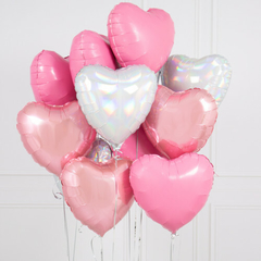 GLOBO CORAZÓN PLATEADO SATIN - comprar online