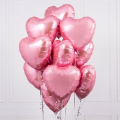 GLOBO CORAZÓN ROSA SATIN