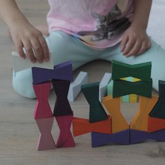 Set de construcción - Trapecio + base de madera - Lo de Rodolfo - Juguetes Waldorf