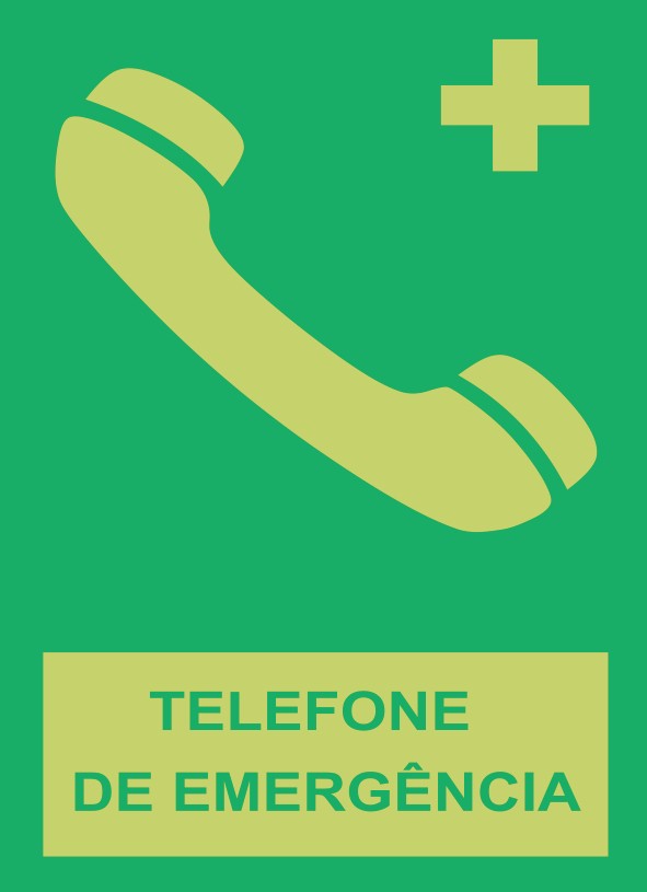 Placa de Telefone De Emergencia - Comprar em Placasshop