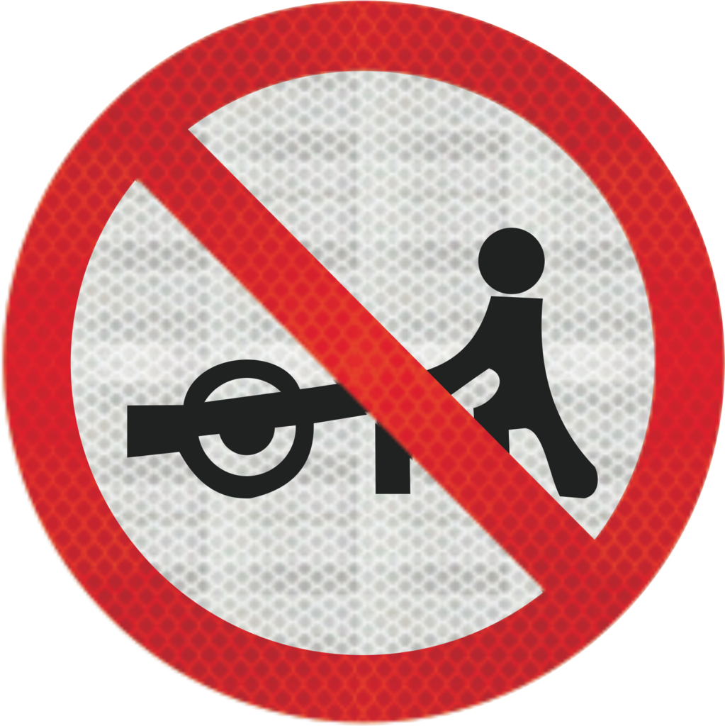 Placa trânsito proibido a carros de mão R-40