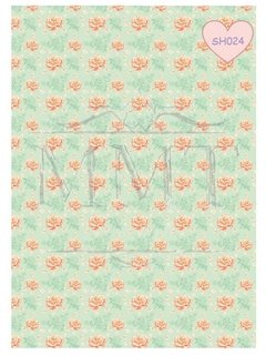 Diseño Shabby flores fondo celeste