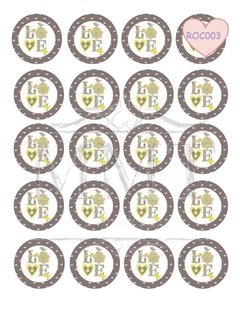 Diseño galletita Love gris