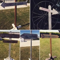 FLECHAS DE MADERA CON PIE