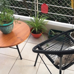 JUEGO 2 SILLAS + MESA MADERA & HIERRO - tienda online
