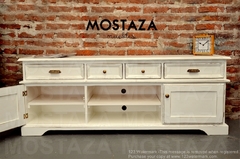 Mesa led 4 Cajones Baja - MOSTAZA Muebles
