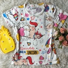 T-shirt gola careca manga curta ESTAMPADA