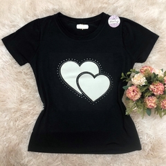 T- shirt gola careca manga curta HEART - comprar online
