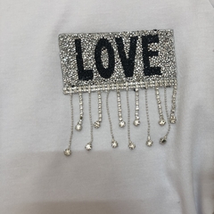 T- shirt gola careca manga curta LOVE STRASS - comprar online