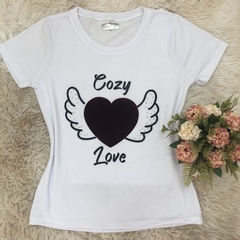 T- shirt gola careca manga curta COZY LOVE