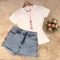 T-shirt manga curta veludo - Moulage moda 