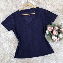 T-shirt manga curta gola V laise - Moulage moda 