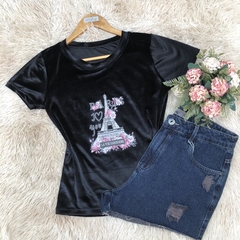 T-shirt em malha veludo alemao PARIS na internet