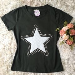 T-shirt gola careca manga curta STAR