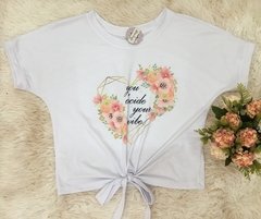 T-shirt gola careca manga japonesa amarradinha - comprar online