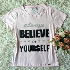 T-shirt gola careca manga curta BELIEVE