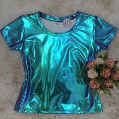 T-shirt gola careca manga curta HOLOGRAFICA - comprar online