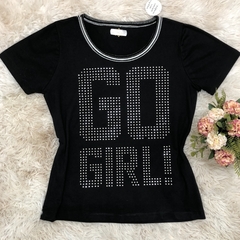 T- shirt gola careca manga curta GO GIRL