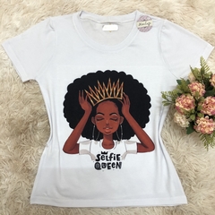 T- shirt gola careca manga curta SELFIE QUEEN