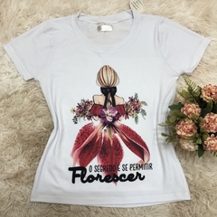 T- shirt gola careca manga curta FLORECER