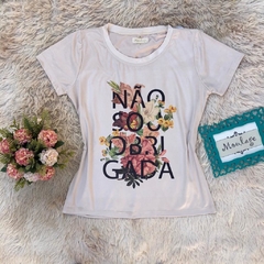 T-shirt manga curta NÃO SOU OBRIGADA