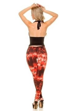 Calza Drapeada- En La Cola Con Efecto Push Up-estampada - tienda online