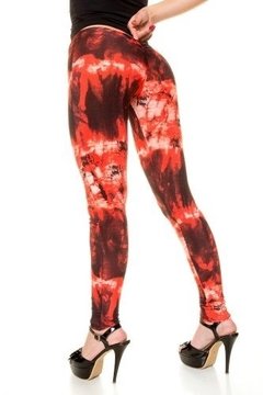 Calza Drapeada- En La Cola Con Efecto Push Up-estampada -  Exentrica