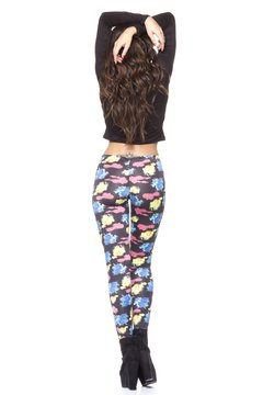 Calza multicolor Drapeada-e/la Cola Con Efecto Push Up en internet