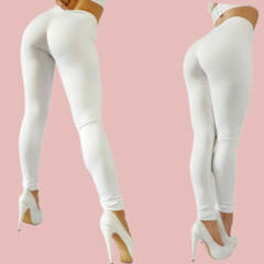 Calza blanca de Lycra Suplex Drapeada en la cola Efecto Push Up en internet