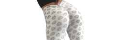 Imagen de Calza blanca de Lycra Suplex-Estampado Frutillas Drapeada en la cola Efecto Push Up